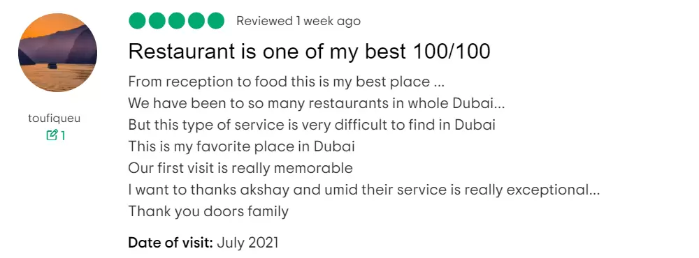 Tripadvisor Review 5