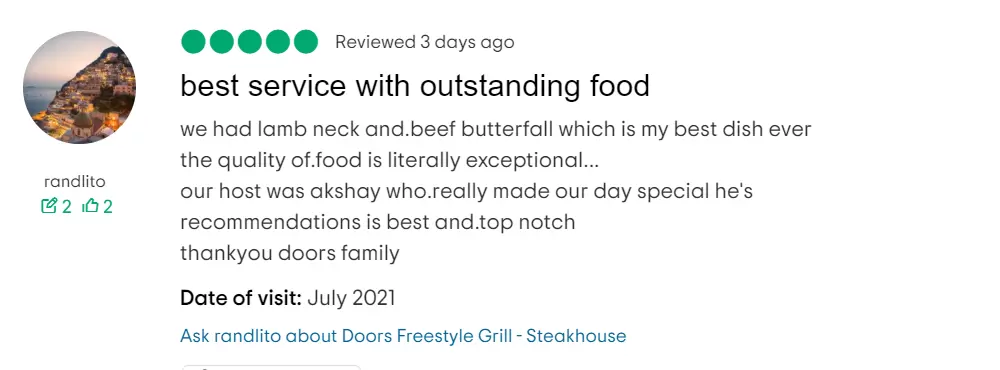 Tripadvisor Review 1
